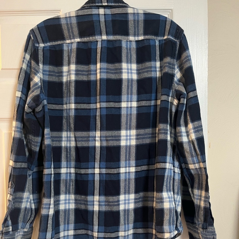 AMERICAN EAGLE Blue Plaid Button-Up Shirt - Picture 2 of 2